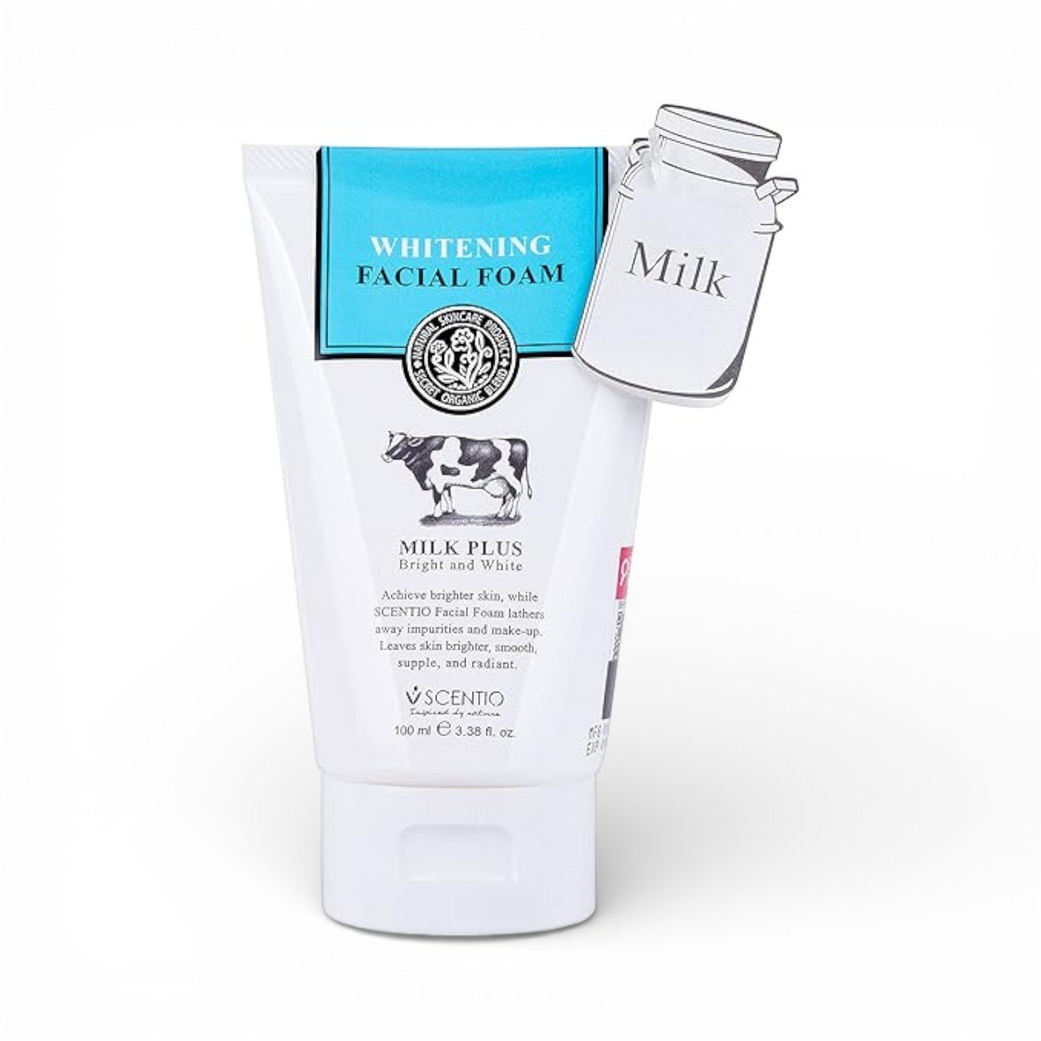Scentio-Milk-Plus-Bright-and-White-Facial-Foam-100ml-2.jpg Scentio Milk Plus Bright and White Facial Foam 100ml - Image 1