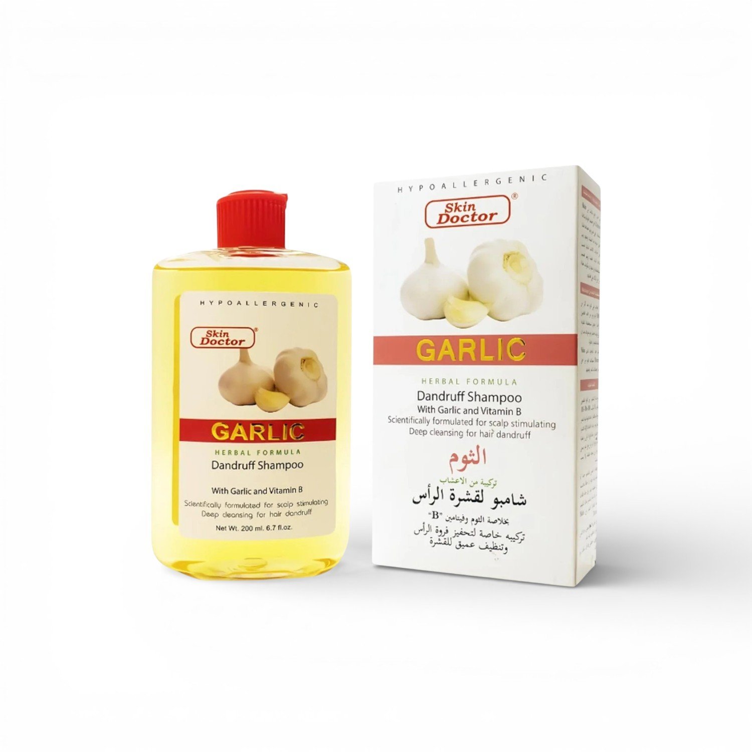 Garlic-Dandruff-Shampoo-200ml-Photoroom.jpg Skin Doctor Garlic Shampoo For Dandruff 200ml - Image 1