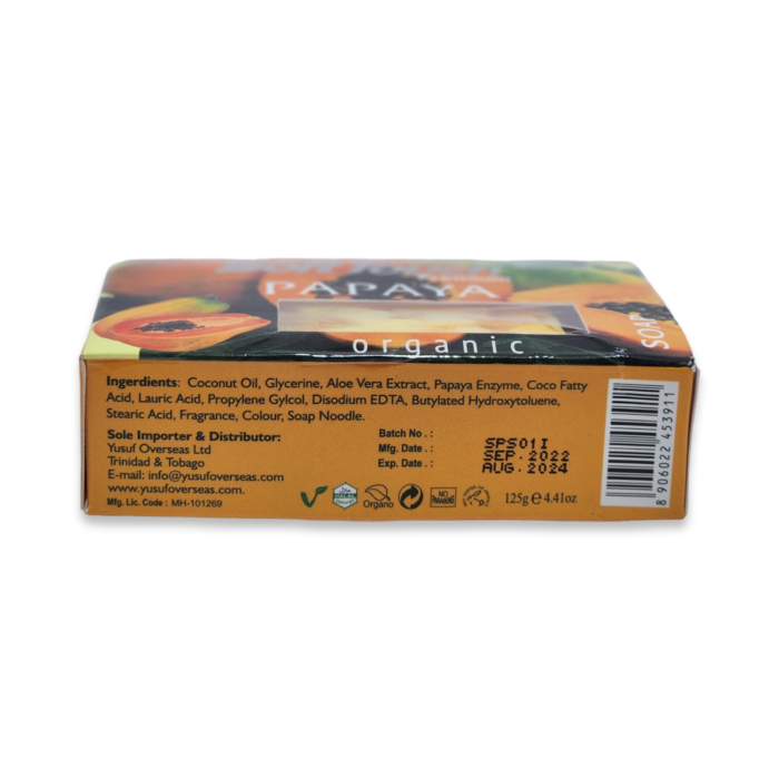 Soft Touch Papaya Organic Soap, 125g