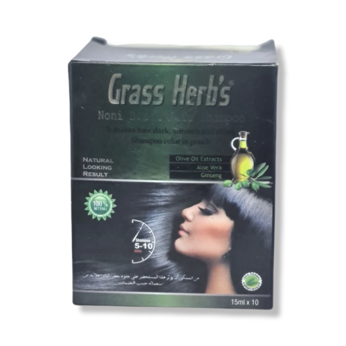 Grass Herbs Noni Black Hair Shampoo Natural Black 25mlx10 250ml