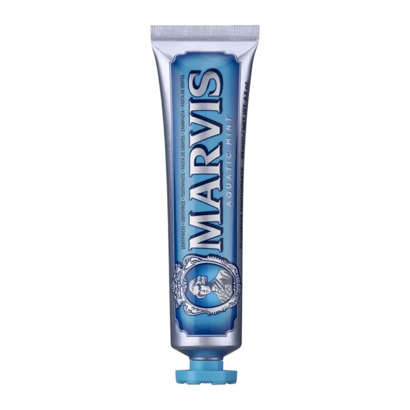 Marvis Aquatic Mint Toothpaste 85ml with refreshing mint flavor and gentle whitening formula