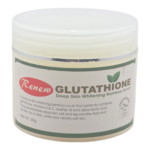 Renew Glutathione Deep Skin Whitening Bamboo Scrub 50g for exfoliating, brightening, and smooth radiant skin