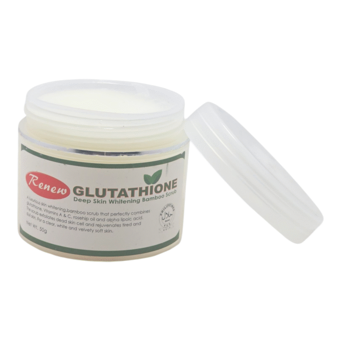 Renew Glutathione Deep Skin Whitening Bamboo Scrub 50g for exfoliating, brightening, and smooth radiant skin