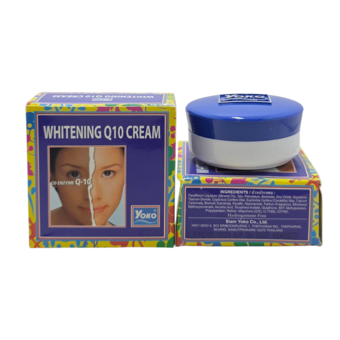 Yoko Whitening Q10 Cream 4g made in Thailand for bright, smooth, and rejuvenated skin