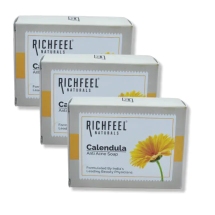Richfeel Calendula Anti Acne Soap 75g (Pack of 3)