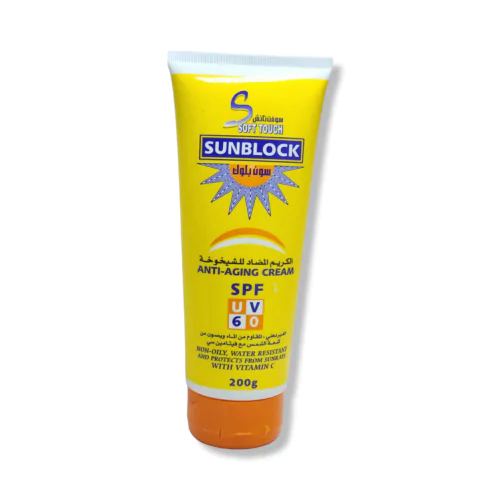 Soft touch Sunblock Yellow Anti Ageing Cream SPF60 200g